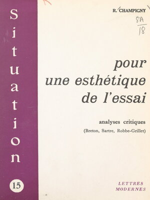 cover image of Pour une esthétique de l'essai